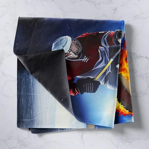 Vista 2 de Erosebridal Tapiz de hockey sobre hielo, tamaño pequeño, 51 x 59 pulgadas, para colgar en la pared, para invierno, deportes extremos, tapiz