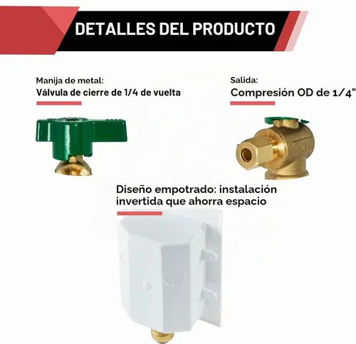 Vista 3 de 1 caja de salida EFIELD Pex premontada para máquina de hielo, supresor