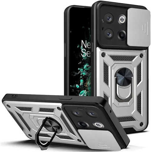 Vista 11 de Funda para OnePlus 10T 5G, Oneplus Ace Pro 5G, TPU + PC de grado militar, [soporte integrado] diseño de doble capa funda de protección resistente