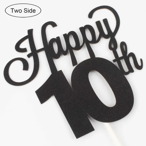 Vista 2 de LINGTEER - Decoración para pastel con texto "Happy Birthday 100", color negro