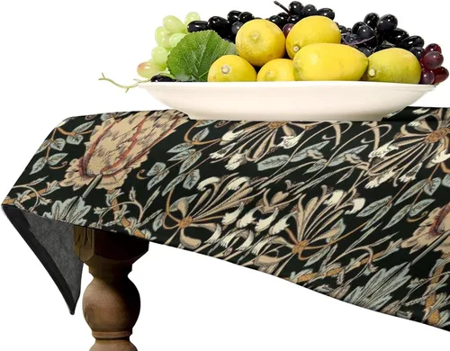 Vista 68 de Mantel Floral Retro de Pájaros, Diseño Original Bohemio William Morris Estampado Cubierta de Mesa para Hogar Picnic Fiesta Comedor Cocina William