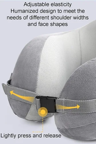 Vista 2 de Almohada de viaje de espuma viscoelástica, almohada de cuello en forma de U, cojín ultra suave y cómodo para soporte del cuello, reposacabezas