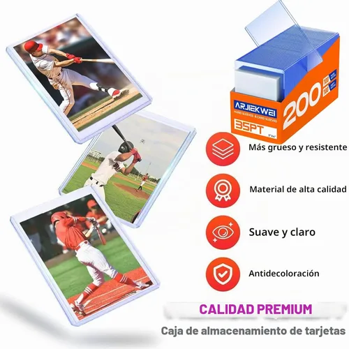 Vista 2 de 200 fundas para tarjetas de plástico duro, 3" × 4" rígido titular