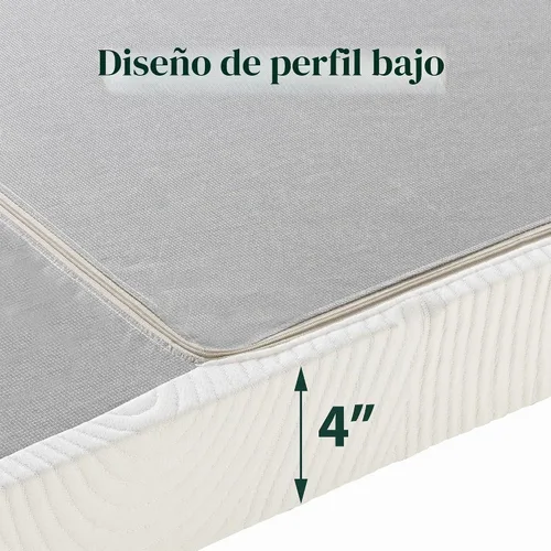 Vista 7 de Base somier para colchón perfil plegable bajo de 4 pulgadas Zinus, Acero