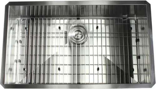 Vista 2 de KKR-F3219 - Fregadero de cocina de acero inoxidable con diseño de radio cero calibre 16, montaje inferior, de 32 pulgadas, de acero inoxidable