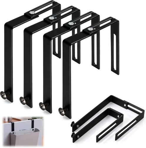 Vista 15 de Amylove 4 ganchos ajustables para cubículos, ganchos universales de metal para cubículos, para colgar puertas, ajustables para adaptarse a paneles