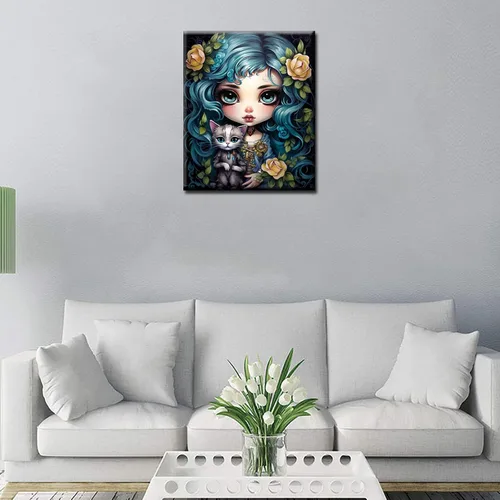 Vista 4 de Kit de pintura por números, lienzo de 16 x 20 pulgadas, pintura al óleo para niños, 16 x 20 pulgadas, pintura al óleo para adultos, adultos