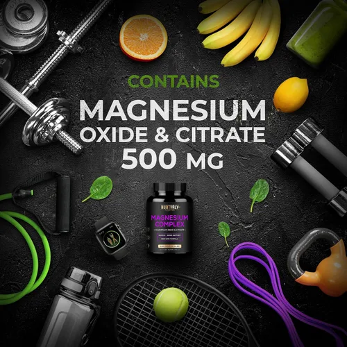 Vista 5 de Suplemento complejo de citrato y óxido de magnesio de 500 mg – Alta absorción máxima fuerza – Ayuda a apoyar la densidad ósea y fuerza, músculos