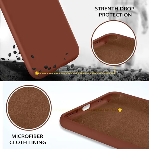 Vista 3 de DUEDUE Funda diseñada para iPhone 11 Pro, silicona líquida de gel suave, funda delgada con forro de tela de microfibra, cojín protector a prueba