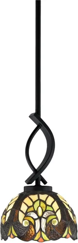 Vista 8 de Toltec Lighting Cavella Stem Colgado Mini colgante, acabado grafito, vidrio de muselina blanca de 4 pulgadas