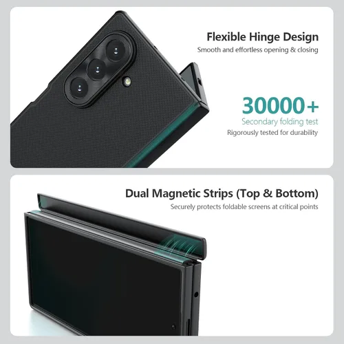Vista 3 de Nillkin Funda magnética para Samsung Galaxy Z Fold 7 con protector de pantalla separado, [compatible con MagSafe] [Protección de bisagra] Textura