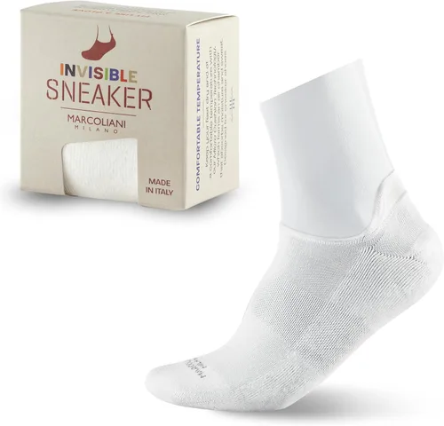 Vista 11 de Marcoliani Milano Calcetines de vestir para hombre - Invisible Sneaker MicroCushion Pima Algodón Color Sólido