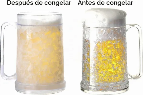 Vista 6 de Juego de 4 tazas de hielo congeladas de gel de doble pared de 16 oz (blanco)