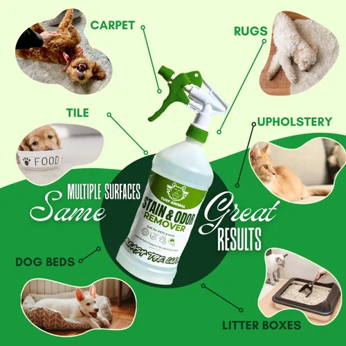 Vista 4 de Turf Animal - Removedor de manchas y olores de mascotas extra fuerte para interiores para olores fuertes y manchas difíciles - Eliminador de olores