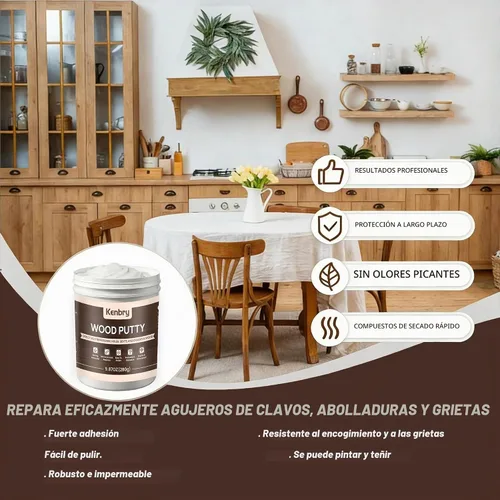 Vista 2 de Kenbry - Masilla de relleno de madera de 9.87 onzas, relleno de madera Masilla de madera blanca de 9.88 oz
