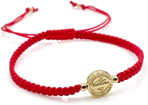 Vista 6 de St. Benedict Medal on Handcrafted Adjustable Red Cord Braided Bracelet - Protection Jewelry for Women