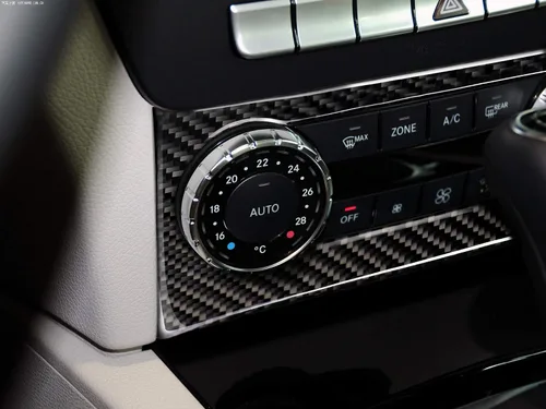 Vista 3 de para Mercedes-Benz Clase C W204 2011-2013 Real Cubierta de Panel de Fibra de Carbono Suave para Aire Acondicionado, Adhesivo de Marco de Panel