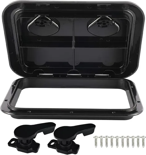 Vista 12 de YaeMarine Marine Boat Deck Access Hatch & Lid for Boat Marine Caravan RV Negro