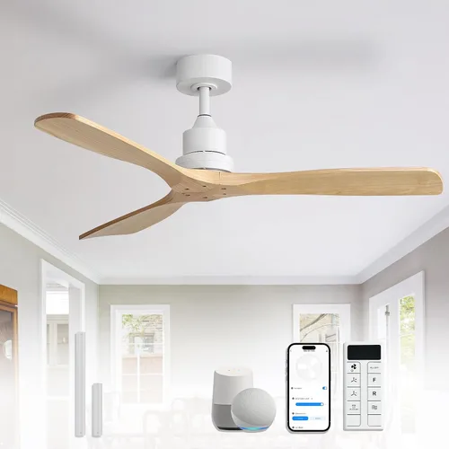 Vista 47 de Sofucor Ventiladores de techo inteligentes de 60 pulgadas con luces, ventilador de techo inteligente moderno para exteriores