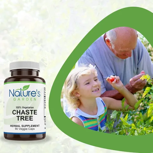 Vista 6 de NATURE'S GARDEN ESSENTIALS Chaste Tree - 90 cápsulas vegetales con 400 mg de casteberry orgánico
