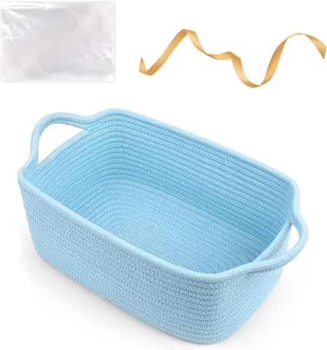 Vista 8 de Cestas de regalo grandes vacías para llenar, bonita canasta tejida para adolescentes, mujeres, baby shower, cubo de juguetes pequeño decorativo