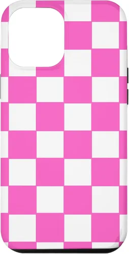 Vista 25 de Funda de tablero de ajedrez clásica a cuadros rosa y blanco para iPhone 16