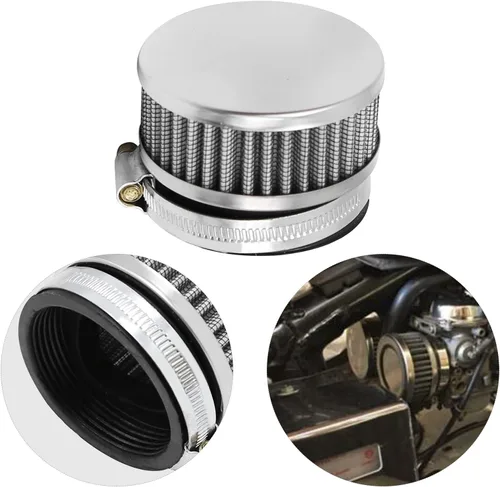 Vista 2 de Filtro de admisión de aire de acero inoxidable de 48 mm a 52 mm con abrazadera, se ajusta para motocicleta, scooter (1)