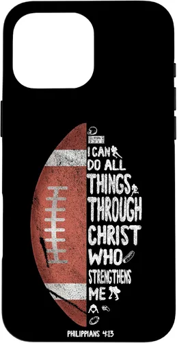 Vista 18 de iPhone 13 I can do all things through Christ Philippians 4:13 - Funda de fútbol
