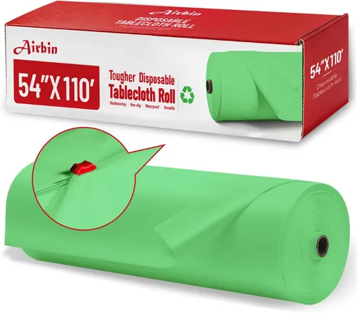 Vista 13 de Mantel de plástico, 110 pies x 54 pulgadas en rollo desechable de plástico