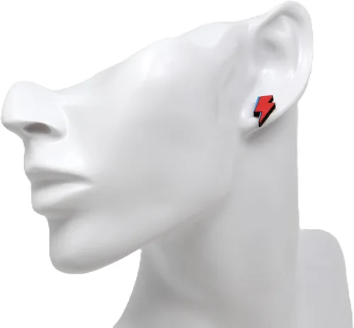Vista 2 de Tiny Lightning Bolt Stud Earrings Rock Star Bolt Post Earrings