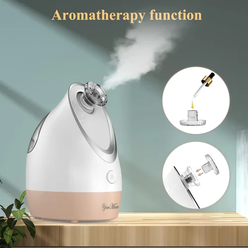 Vista 5 de YourMate Vaporizador Facial Nano Iónico, Vaporizador Facial Ajustable con Neblina Cálida de Aromaterapia para Senos, Hidratación Desobstruye