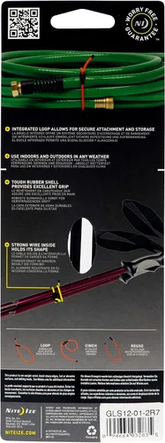 Vista 5 de Nite IZE Gear Tie Loopable, el original lazo de goma reutilizable con lazo integrado resistente, 12 pulgadas, negro, paquete de 2, fabricado