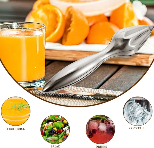Vista 6 de Exprimidor manual de cítricos de naranja limón con mango de agarre cómodo para una fácil extracción de jugo, herramienta exprimidora de cocina