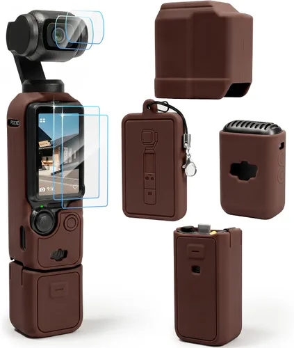 Vista 19 de Funda protectora para cámara DJI Osmo Pocket 3/Xtra Muse, funda de silicona suave con 2 protectores de pantalla y lente, accesorios de cuerpo