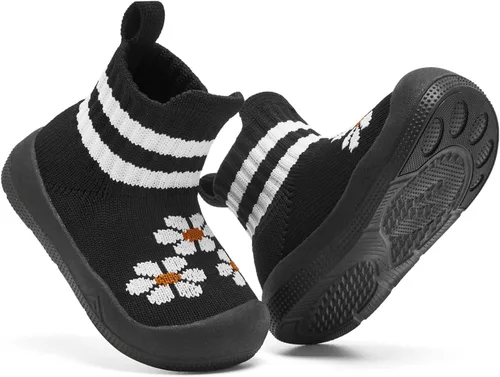 Vista 4 de Engtoy Calcetines para bebé, zapatos para caminar, antideslizantes, transpirables, con suela de goma suave, para bebés, niños y niñas, zapatos