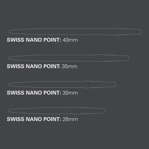 Vista 2 de Target Darts Puntos de dardos Swiss Point Negro Nano Point 1.181 in
