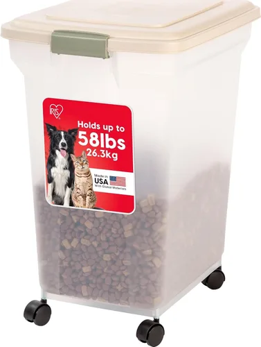 Vista 42 de Contenedor hermético para almacenamiento de alimentos Iris Premium, Bronceado, pequeño Wheels for Mobility, Airtight Seal, BPA-Free, Best for Bird
