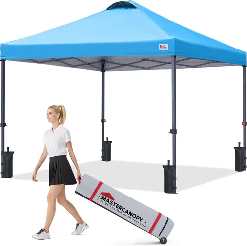 Vista 17 de MASTERCANOPY Tienda de campaña desplegable duradera de 8 x 8 con bolsa Blanco
