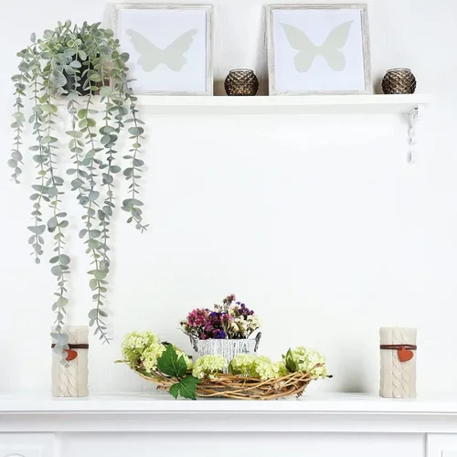 Vista 7 de Gcroet Plantas colgantes artificiales, decoración de hiedra falsa para interiores y exteriores, plantas falsas en maceta, hojas verdes falsas
