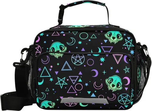 Vista 13 de MNSRUU Bolsa de almuerzo con aislamiento de astronauta espacial para mujeres, lonchera para hombre, con correa ajustable para el hombro, bolsa