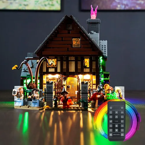 Vista 7 de Luz compatible con Lego Hocus Pocus: la cabaña de las hermanas Sanderson