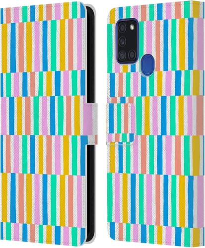 Vista 291 de Head Case Designs Officially Licensed Ninola Brushstrokes Multi Colorful Leather Wallet Case Compatible with Samsung Galaxy A07 4G