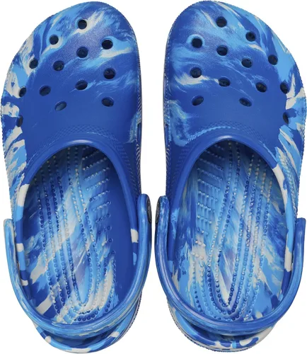 Vista 3 de Crocs Zuecos clásicos unisex para adultos con diseño marmolado de teñido anudado, 13 Mujeres/11 Hombres