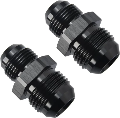 Vista 39 de 3AN macho a 3AN macho Flare 45 grados Unión acoplador adaptador de montaje aluminio negro