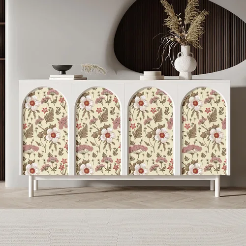 Vista 5 de Blooming Wall Papel pintado de azaleas dibujadas a mano con hojas despegar y pegar Papel pintado autoadhesivo extraíble Mural de pared decoración