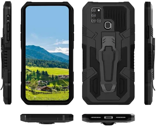 Vista 7 de Funda compatible con Samsung Galaxy A21S, con [2 unidades] con protector de pantalla de vidrio templado, funda protectora probada contra caídas