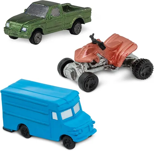 Vista 5 de Safari Ltd On the Road TOOB - Figurillas: semi-camión, motocicleta, coche de policía, autobús escolar, coche deportivo, camión de entrega, pick-up