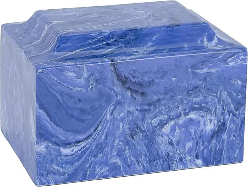 Vista 16 de Urna de cremación clásica de mármol cultivado de amatista para cenizas, morado, urna de cremación de tamaño adulto para cenizas humanas, entierro