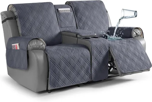Vista 26 de TAOCOCO - Funda impermeable para sofá biplaza reclinable con consola central, 2 plazas