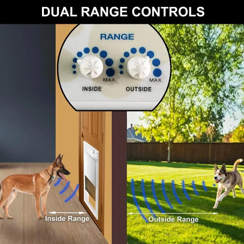 Vista 4 de High Tech Pet - Puerta electrónica automática para mascotas de High Tech Pet - Puerta para perros operada por mascotas, alta seguridad, hermética